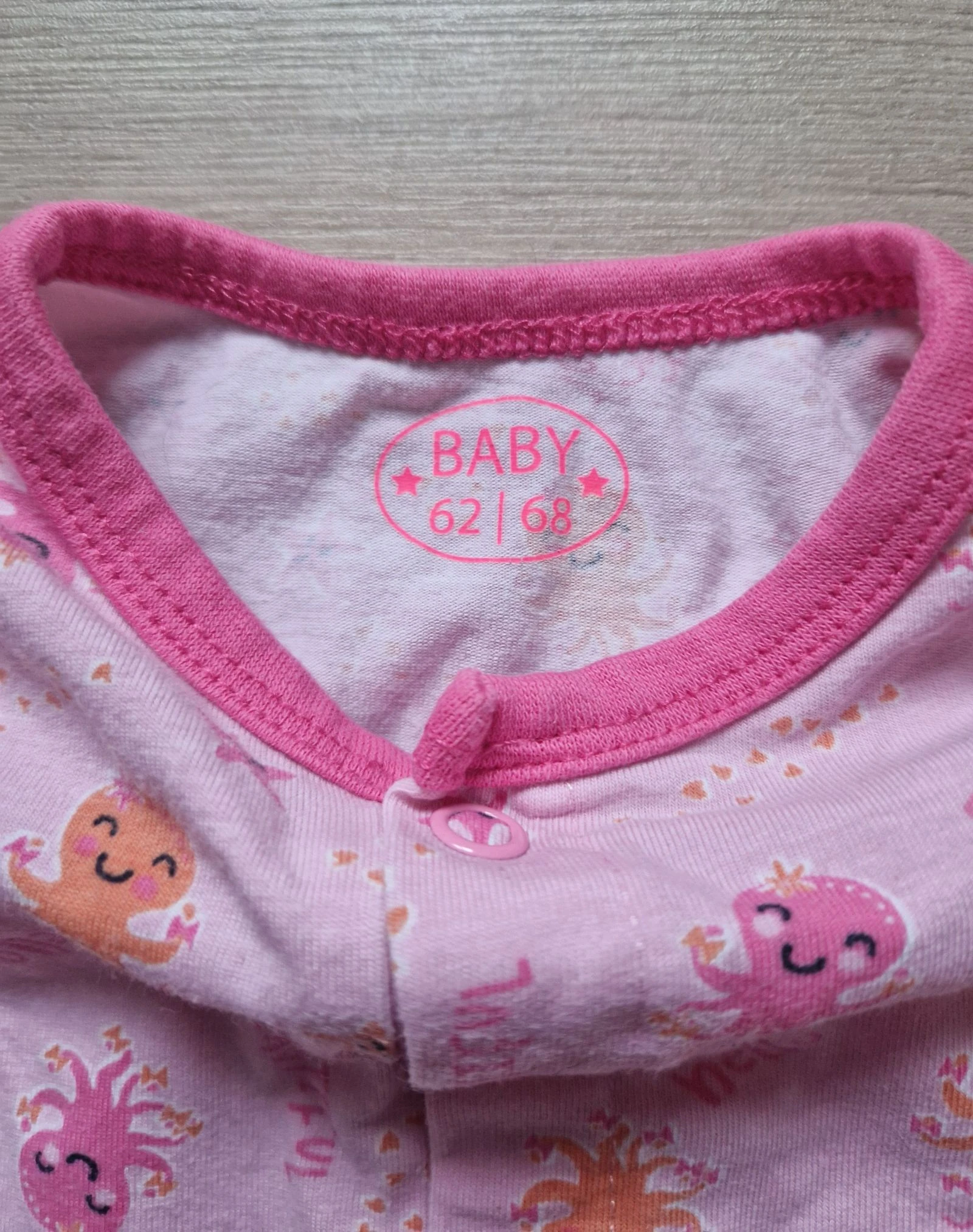 🐙 Pijama de verão para bebê menina – motivo polvo – rosa – tamanho 3-6 meses – bom estado – photo 4